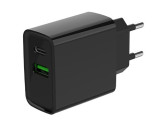 USB + USB-C snellader 20W zwart foto