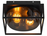 Plafondlamp Griffin 2x E27 zwart smokey IP44 foto