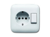 Busch Jaeger WIT inbouw combinatie 1polig/wissel RA foto