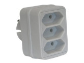 Randaarde stekkeradapter 3 x euro wit foto