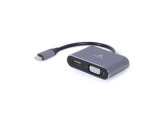 USB-C naar HDMI + VGA adapter kabel 15cm foto