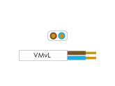 Kabel H03VV-VV-H2F ovaal plat 2x0,75qmm wit 100 Meter foto