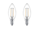 Philips LED kaars E14 2-25W 2700K filament helder blister(2) foto