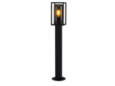 Paallamp Griffin E27 zwart smokey IP44 80cm foto