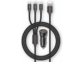 USB autolader dubbel 12V-24V + multi USB kabel foto