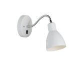 Wandlamp E14 Cyclone wit met schakelaar foto