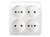Tafelcontactdoos 4V vierkant wit foto