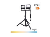 LED Bouwlampen 2x30W op tripod statief 6400K IP65 zwart foto
