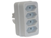 Randaarde stekkeradapter 4 x euro wit foto