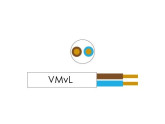 Kabel H05VV-F VMVL rond 2x1qmm wit 100 Meter foto