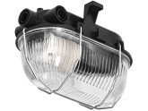 Wandlamp E27 ovaal pvc met metalen korf zwart foto