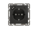 PEHA Badora MAT ZWART stopcontact wcd RA + USB +USB-C foto