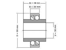 IBB Kogellager Zelfinstellend 11210 Cilindrisch (50x90x58mm) foto