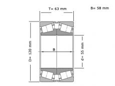 NKE Kegellager 31311 DF (55x120x63mm) foto
