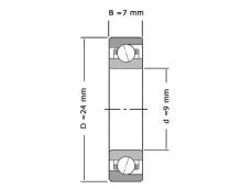SKF Hoekcontactlager Eenrijig (Super Precisie) 709 ACDGA P4A (9x24x7mm) foto