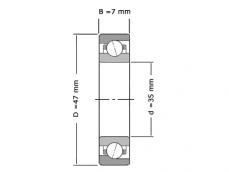 SKF Hoekcontactlager Eenrijig 71807 ACDGA P4 (35x47x7mm) foto