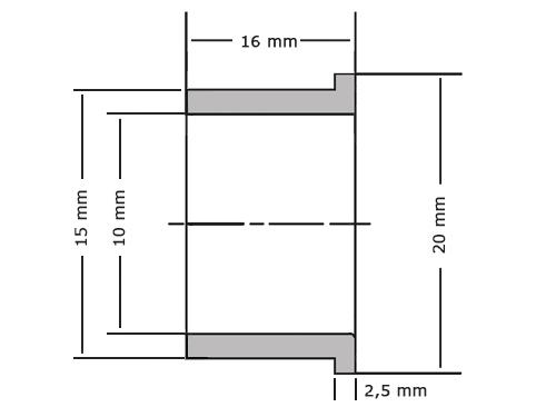 Flensglijlager Sinterijzer BP25 10x15x16/20x2.5mm foto
