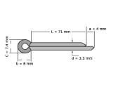 Splitpen DIN 94 4x71mm RVS A2 foto