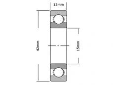 Timken Kogellager 6302 ZZ C3 (15x42x13mm) foto