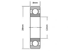 SKF Kogellager 6001 Z TN9 C3 LT (12x28x8mm) foto