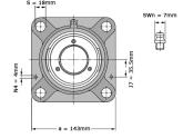 SKF Lagerblok Vierkant FY50 LF (50mm) foto