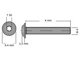 Laagbolkopbout met torx en flens ISO 7380-2 M4x4 T20 RVS A2 foto