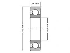 FAG Kogellager 6021 C4 (105x160x26mm) foto