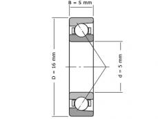 IBB Hoekcontactlager Eenrijig E5 (5x16x5mm) foto