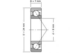 IBB Hoekcontactlager Eenrijig E8 (8x24x7mm) foto