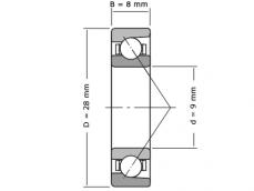 IBB Hoekcontactlager Eenrijig E9 (9x28x8mm) foto