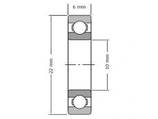 IBB Kogellager 61900 2RS C3 (10x22x6mm) foto