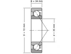 NSK Hoekcontactlager Tweerijig 7207 A5 TR DUL P3 (35x72x34mm) foto