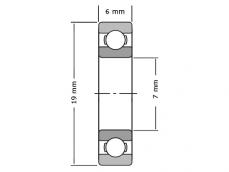 NSK Miniatuur Kogellager 607U MC3 (CN C0) (7x19x6mm) foto
