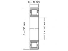 NSK Cilinderlager Eenrijig NU320 ET (100x215x47mm) foto
