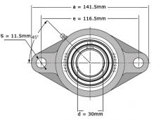 SKF Lagerblok Ovaal FYTB30 TF VA201 (30mm) foto