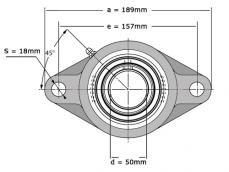 SKF Lagerblok Ovaal FYTB50 TF VA228 (50mm) foto