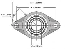 SKF Lagerblok Ovaal UCFL204 H (20mm) foto